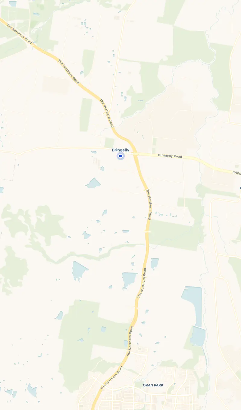 Map of the Bringelly service area and the surrounding suburbs we cover.